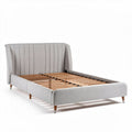 Upholstered Queen Size Bed Frame – Suitable for Bedroom Use – Fabric and Wood – 200 x 160 x 100cm
