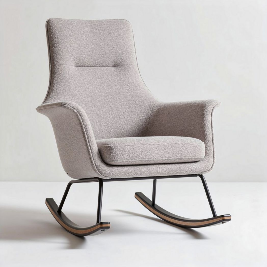 Rocking Chair for Relaxation – Fabric and Metal Construction – 80 x 70 x 90cm