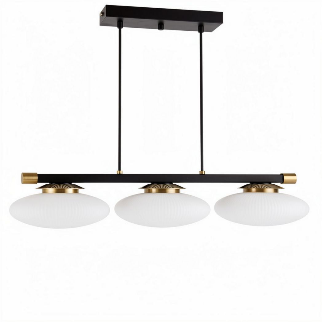 Metal and Glass Pendant Light Fixture – Suitable for Dining Areas – Made of Metal and Glass – 60 x 20 x 25cm