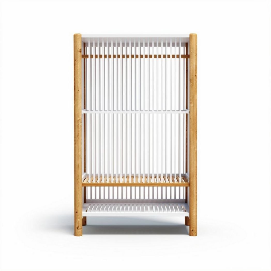 Wooden Storage Shelf for Living Room Organization Made of Natural Wood 80 x 45 x 120cm