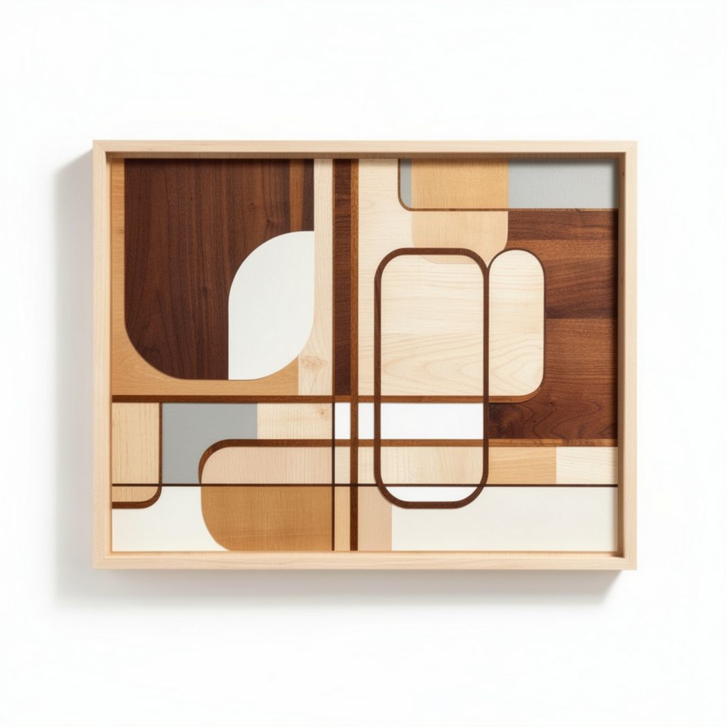 Wooden Geometric Wall Art – Decorative Home Accent – Natural Wood Materials – 30 x 40 x 5cm