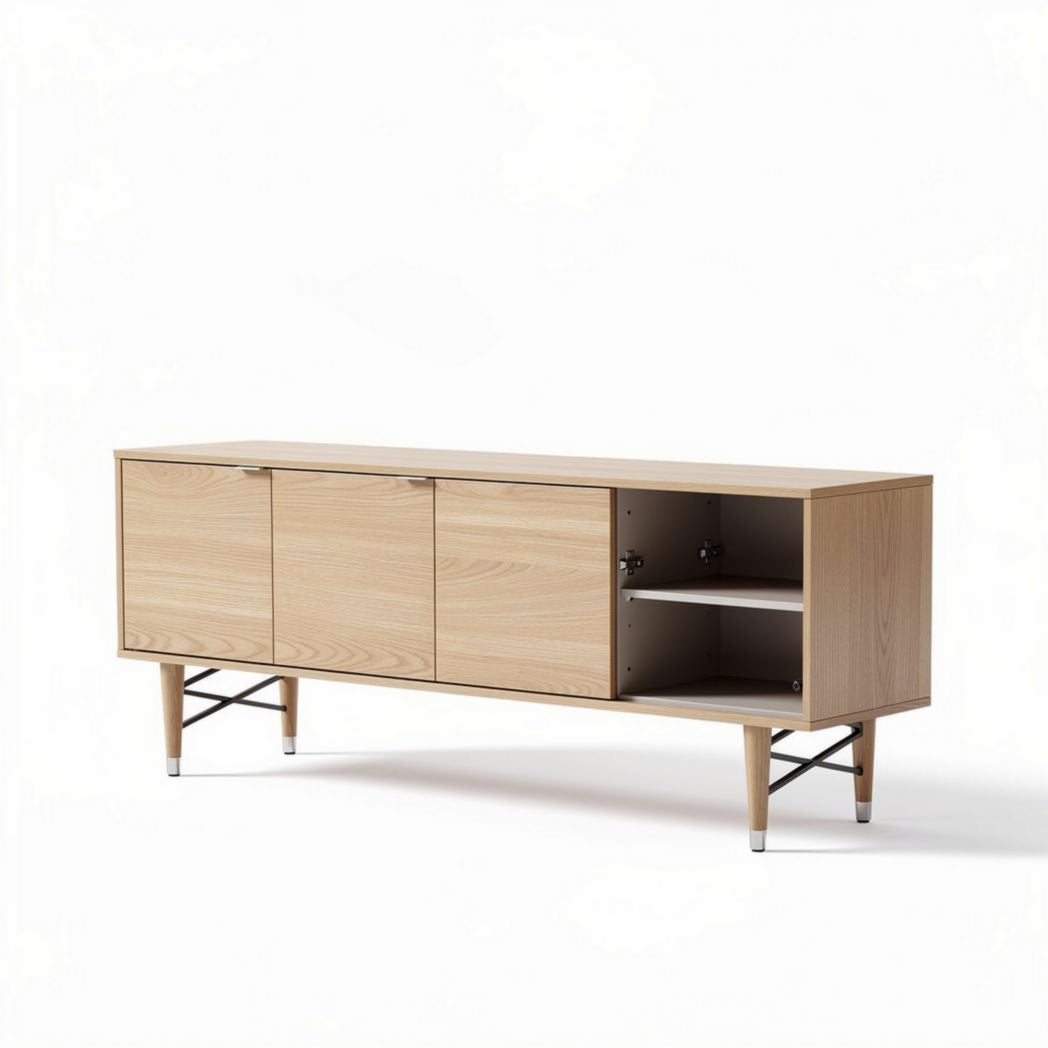 Wooden TV Stand for Living Room – Designed for Media Storage – Made of Natural Wood – 150 x 40 x 60cm