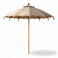 Wooden Beach Umbrella – Provides shade for outdoor settings – Fabric canopy – 200 x 200 x 250cm