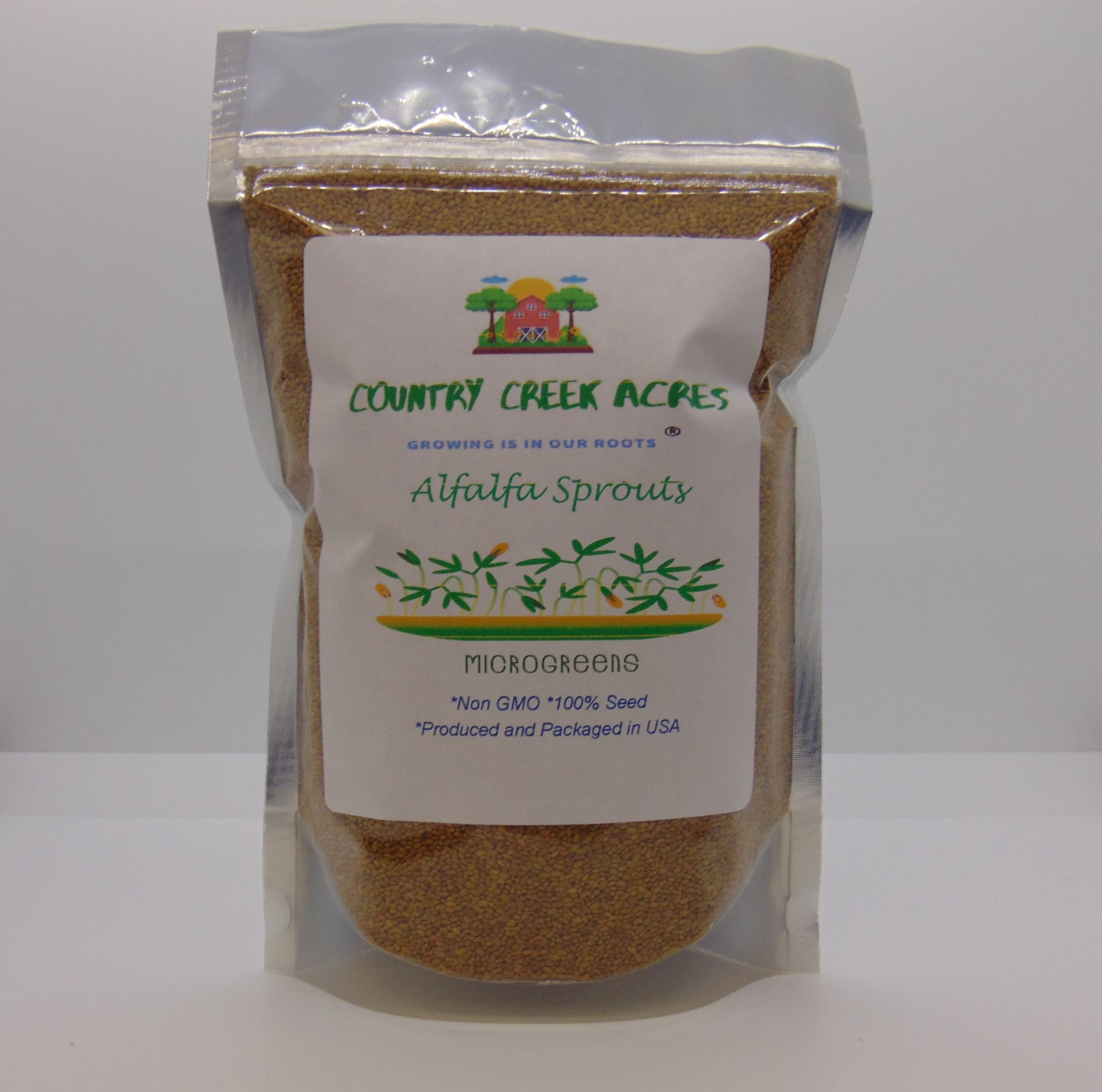 Alfalfa Microgreen Sprouting Seeds, Heirloom, NON GMO, Country Creek Acres(2 ounces)