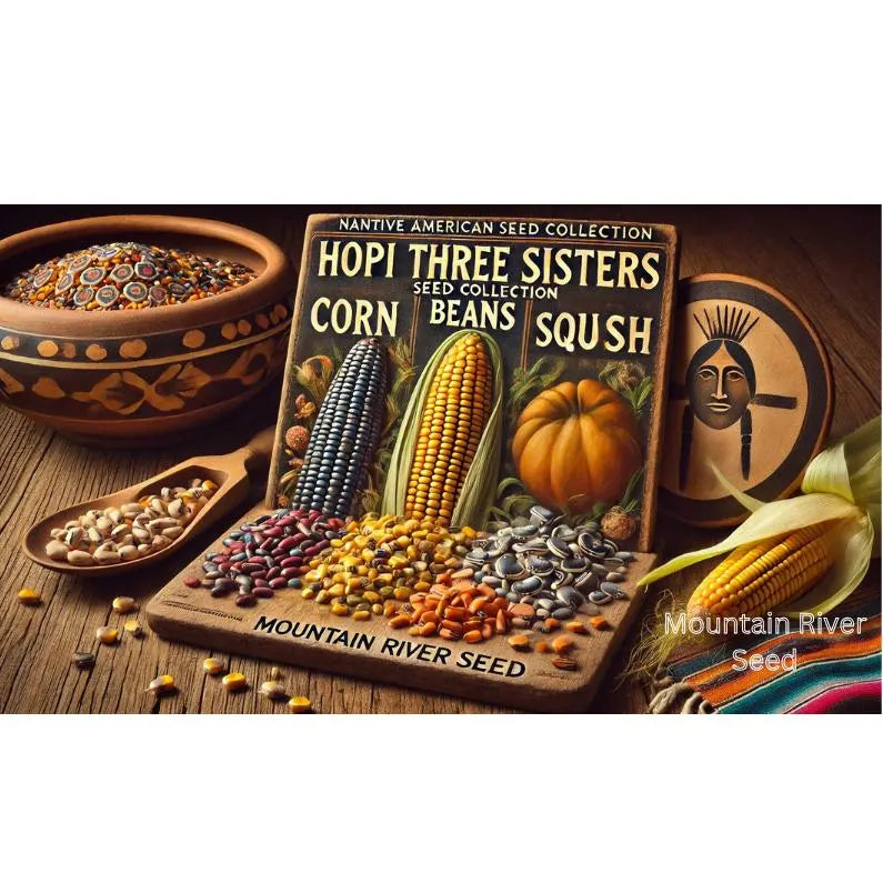 Hopi Three Sisters Seed Collection: Native American Corn, Beans, Squash