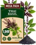 1549+ Thai Basil Seeds, Non-GMO Herb Seeds for Planting - Fast Growing, High-Yield,  Authentic Flavor - (Ocimum basilicum VAR.thyrsiflora)
