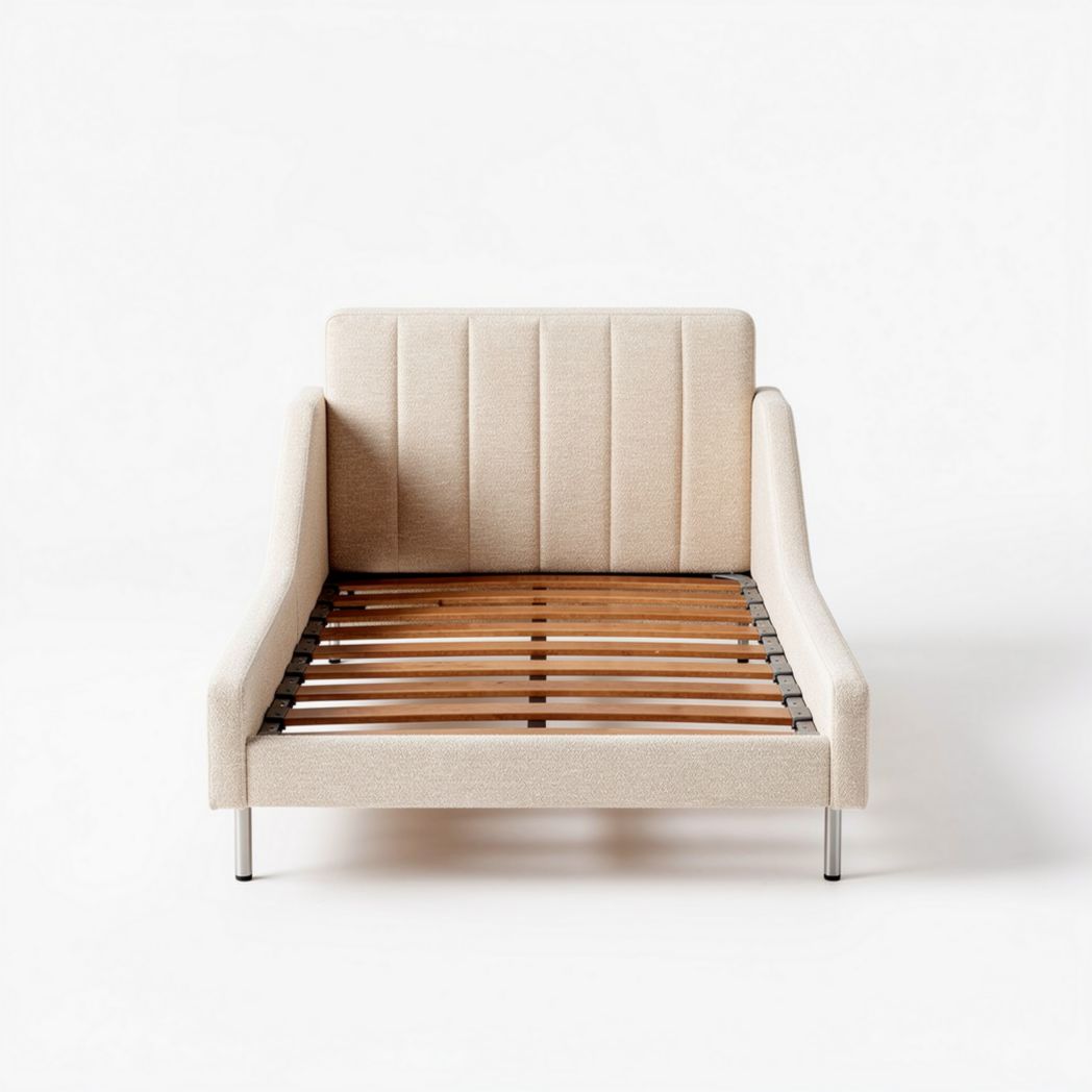 Fabric Sofa Bed – Suitable for Living Room or Guest Room – Wooden Frame and Metal Legs – 210 x 90 x 80cm